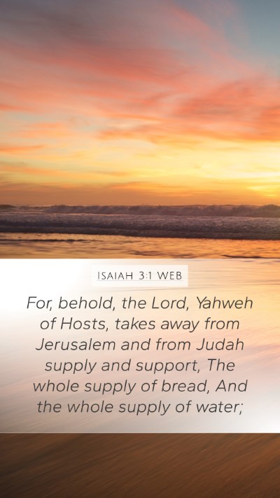 Isaiah 3:1 WEB Bible Verse Image