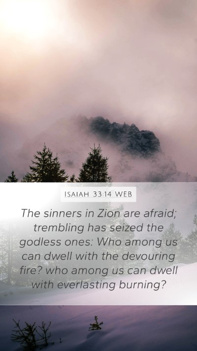 Isaiah 33:14 WEB Bible Verse Image