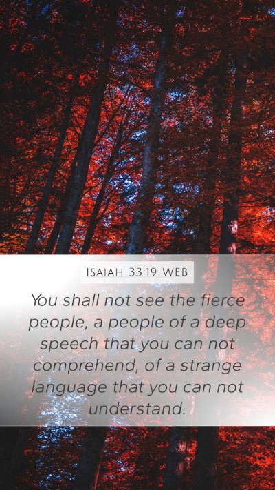 Isaiah 33:19 WEB Bible Verse Image