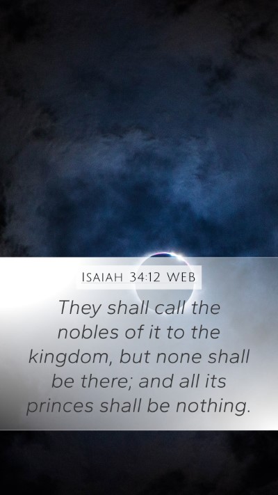 Isaiah 34:12 WEB Bible Verse Image