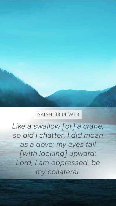 Isaiah 38:14 WEB Bible Verse Image