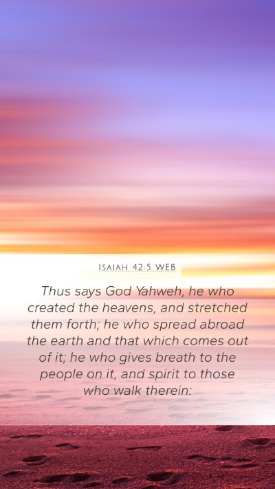 Isaiah 42:5 WEB Bible Verse Image