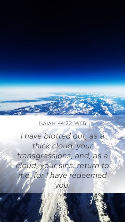 Isaiah 44:22 WEB Bible Verse Image