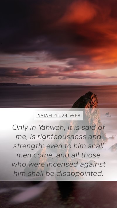 Isaiah 45:24 WEB Bible Verse Image