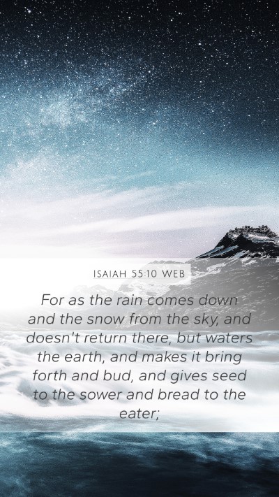 Isaiah 55:10 WEB Bible Verse Image