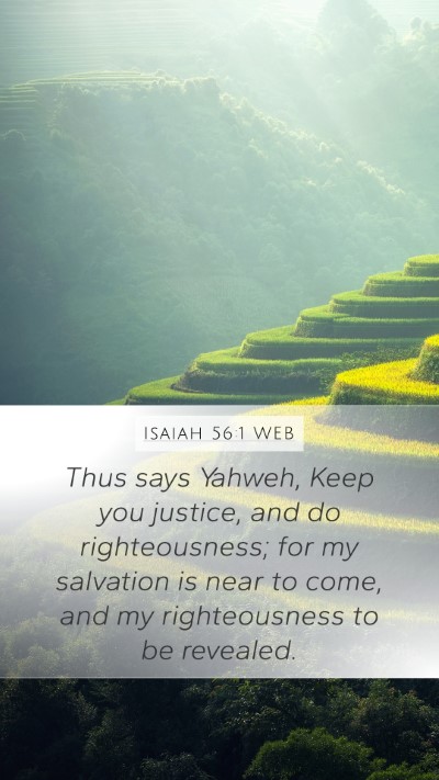 Isaiah 56:1 WEB Bible Verse Image