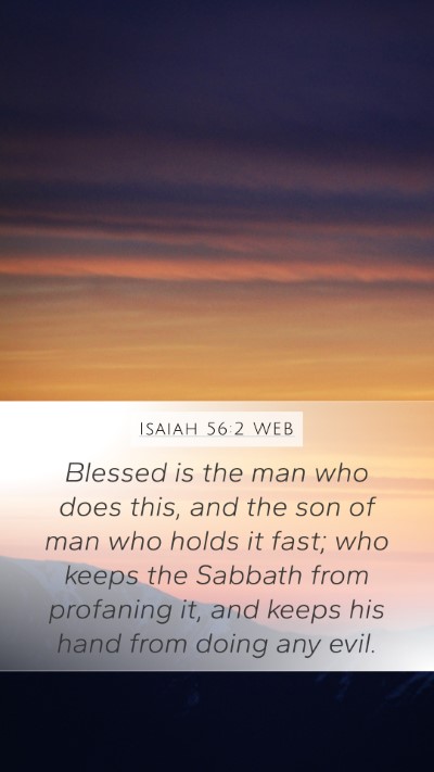 Isaiah 56:2 WEB Bible Verse Image