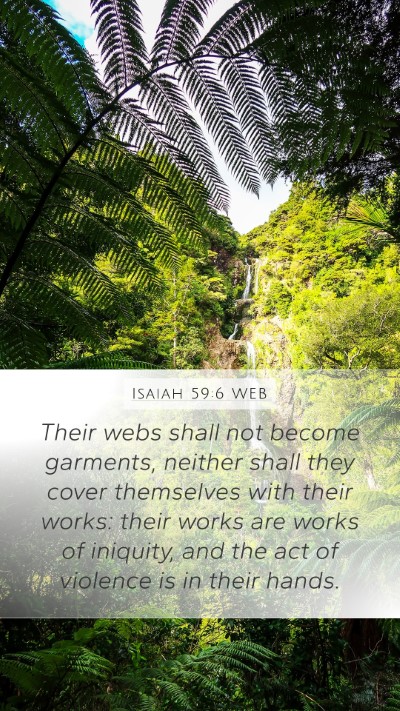 Isaiah 59:6 WEB Bible Verse Image