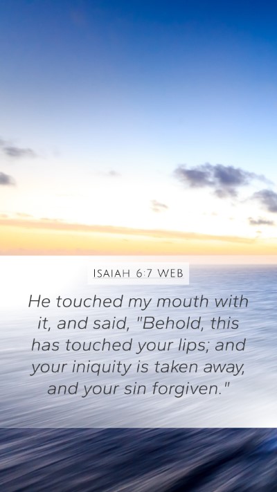 Isaiah 6:7 WEB Bible Verse Image