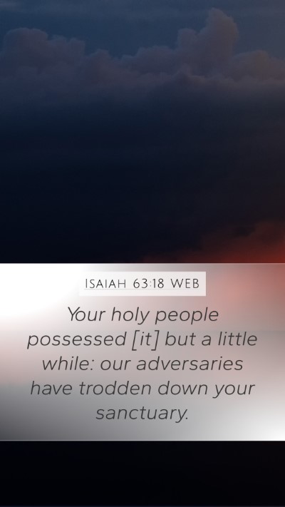 Isaiah 63:18 WEB Bible Verse Image