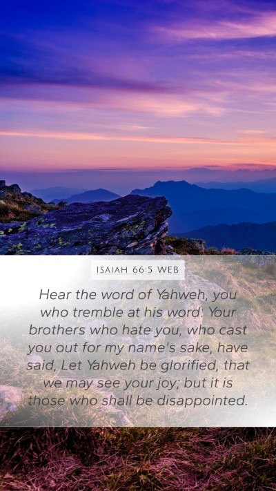 Isaiah 66:5 WEB Bible Verse Image