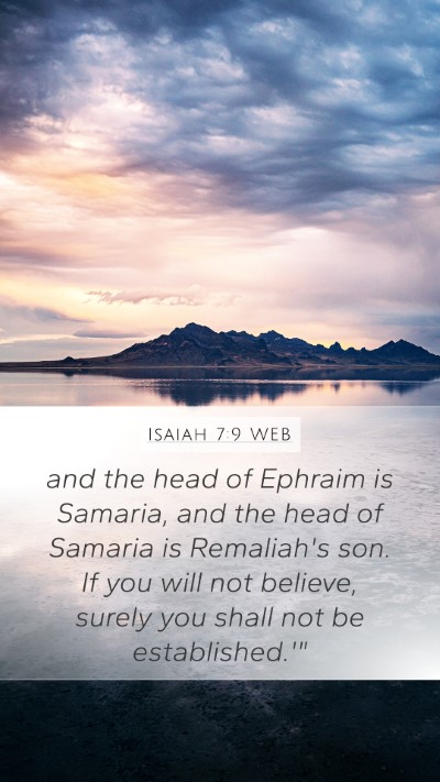 Isaiah 7:9 WEB Bible Verse Image