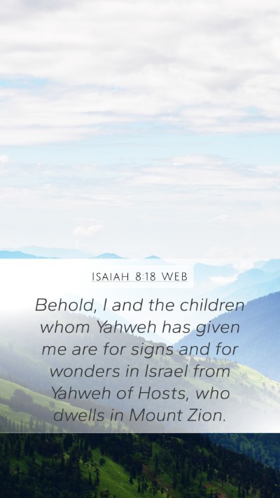 Isaiah 8:18 WEB Bible Verse Image