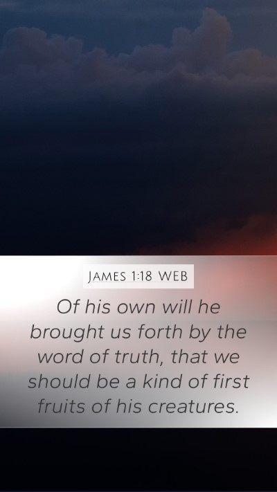 James 1:18 WEB Bible Verse Image