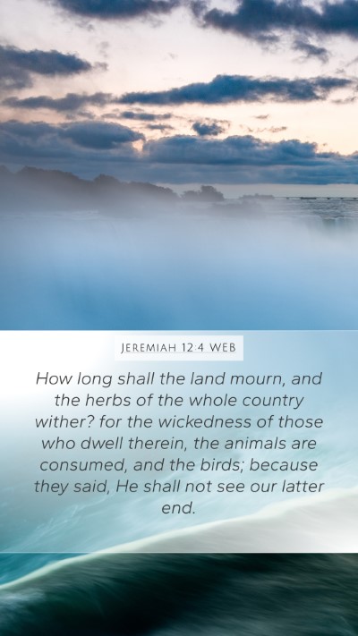 Jeremiah 12:4 WEB Bible Verse Image