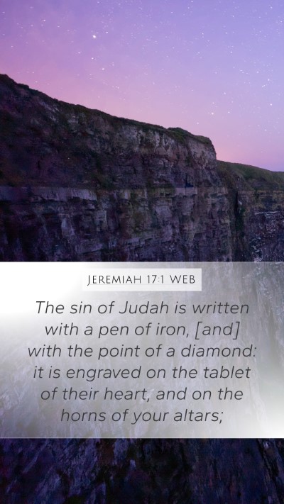 Jeremiah 17:1 WEB Bible Verse Image