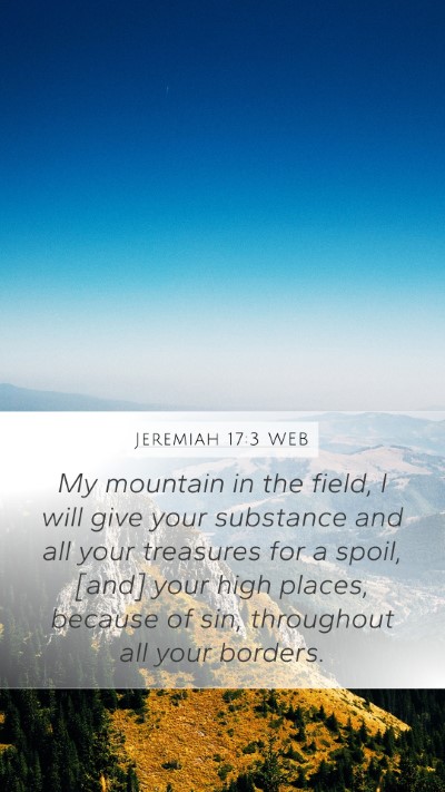 Jeremiah 17:3 WEB Bible Verse Image