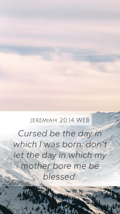 Jeremiah 20:14 WEB Bible Verse Image