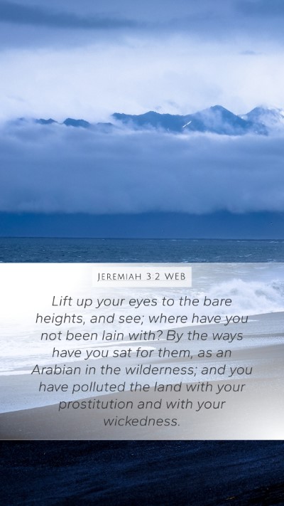 Jeremiah 3:2 WEB Bible Verse Image