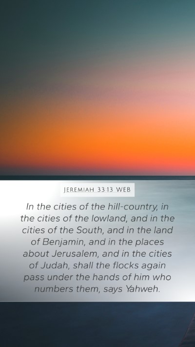 Jeremiah 33:13 WEB Bible Verse Image