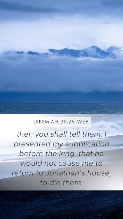 Jeremiah 38:26 WEB Bible Verse Image
