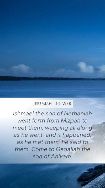 Jeremiah 41:6 WEB Bible Verse Image
