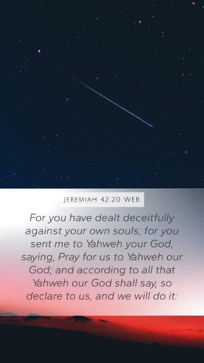 Jeremiah 42:20 WEB Bible Verse Image