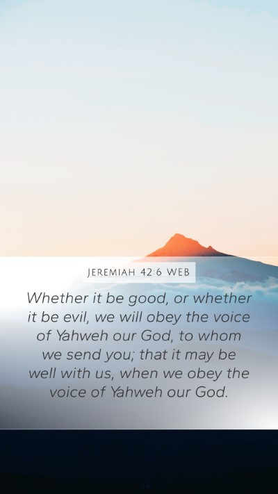 Jeremiah 42:6 WEB Bible Verse Image