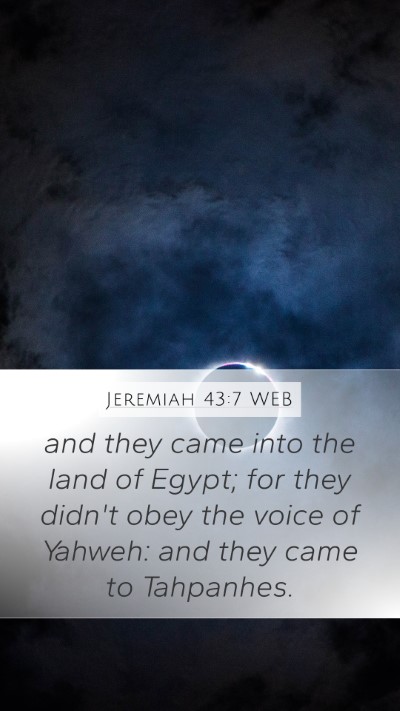 Jeremiah 43:7 WEB Bible Verse Image