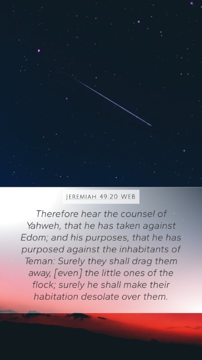 Jeremiah 49:20 WEB Bible Verse Image