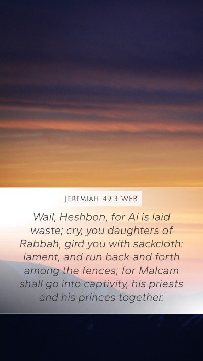 Jeremiah 49:3 WEB Bible Verse Image