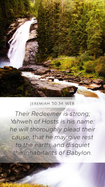 Jeremiah 50:34 WEB Bible Verse Image