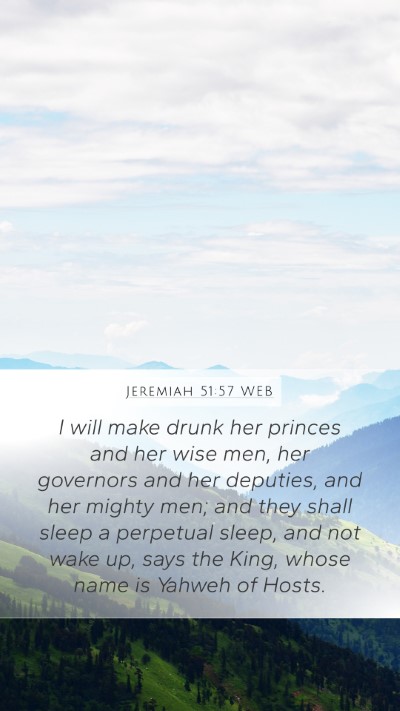 Jeremiah 51:57 WEB Bible Verse Image