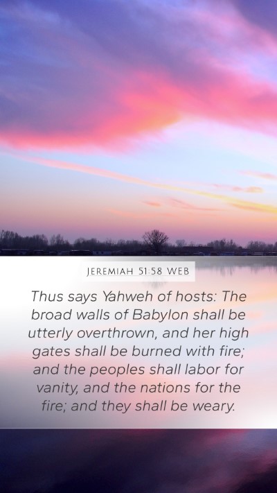 Jeremiah 51:58 WEB Bible Verse Image