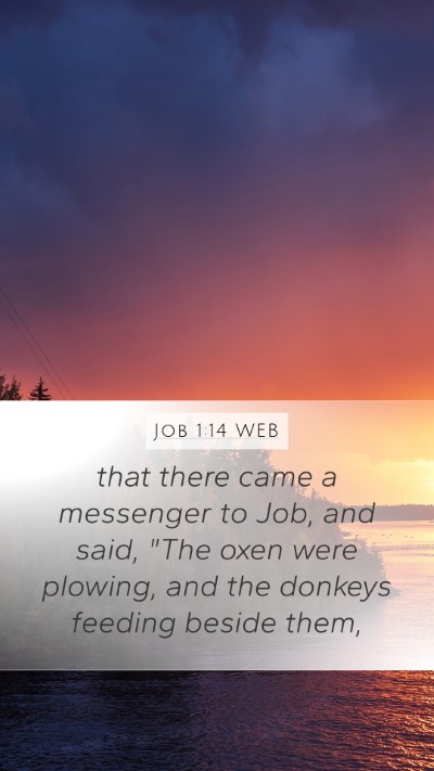 Job 1:14 WEB Bible Verse Image