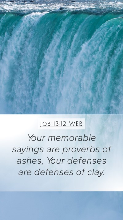 Job 13:12 WEB Bible Verse Image
