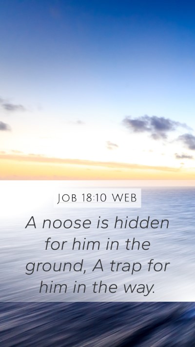 Job 18:10 WEB Mobile Phone Wallpaper - A noose is hidden for him in the ground, A trap - Mobile Bible Verse Wallpaper