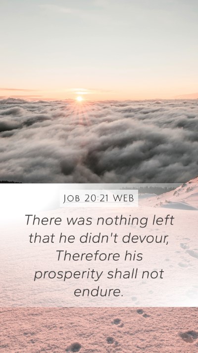 Job 20:21 WEB Mobile Phone Wallpaper - There was nothing left that he didn't devour, - Mobile Bible Verse Wallpaper