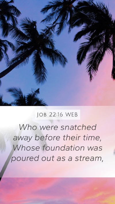 Job 22:16 WEB Bible Verse Image