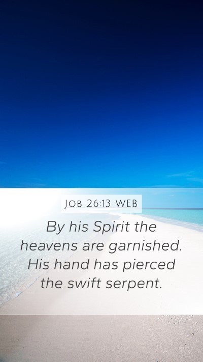 Job 26:13 WEB Bible Verse Image