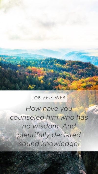 Job 26:3 WEB Mobile Phone Wallpaper - How have you counseled him who has no wisdom, And - Mobile Bible Verse Wallpaper