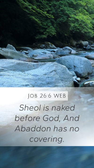 Job 26:6 WEB Bible Verse Image