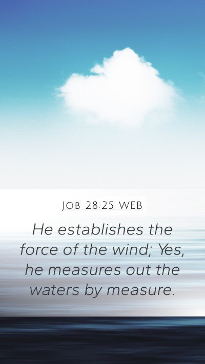 Job 28:25 WEB Bible Verse Image