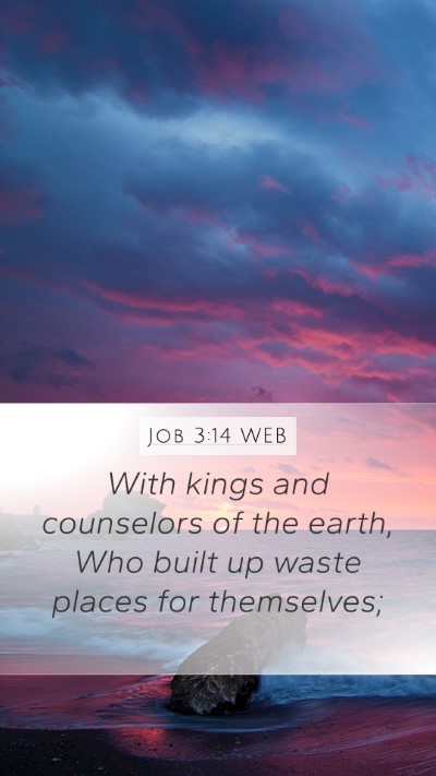 Job 3:14 WEB Bible Verse Image
