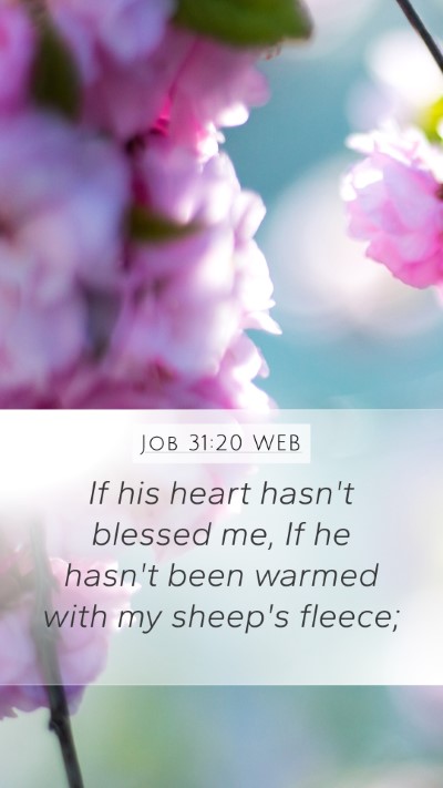 Job 31:20 WEB Bible Verse Image