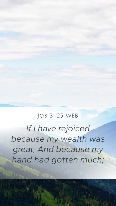 Job 31:25 WEB Bible Verse Image