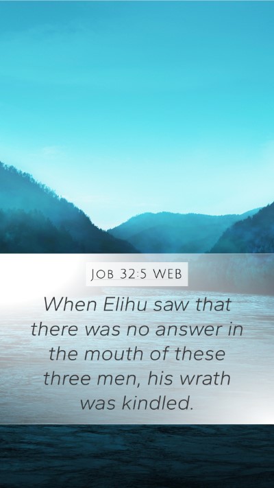 Job 32:5 WEB Mobile Phone Wallpaper - When Elihu saw that there was no answer in the - Mobile Bible Verse Wallpaper