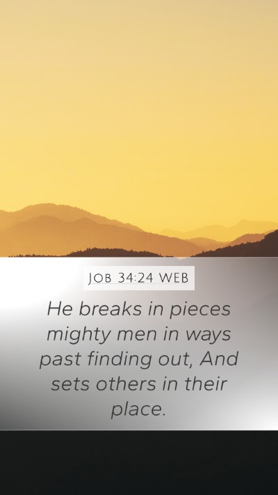 Job 34:24 WEB Bible Verse Image