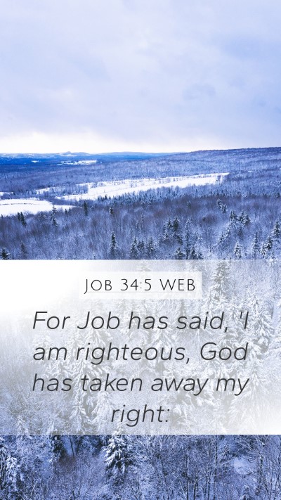 Job 34:5 WEB Bible Verse Image
