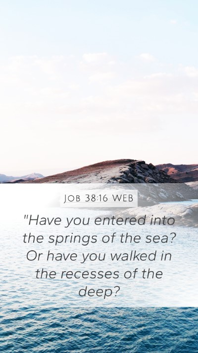 Job 38:16 WEB Bible Verse Image